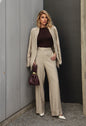 Calça Alfaiataria Melania - Cor Aveia (Bege Claro)