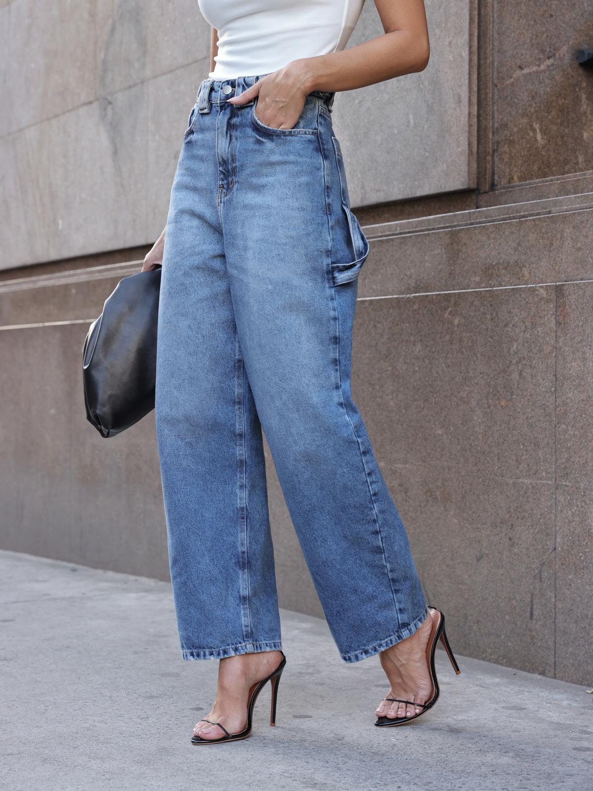 Calça Jeans Wide Leg Estilo Carpenter "Cool & Conforto"