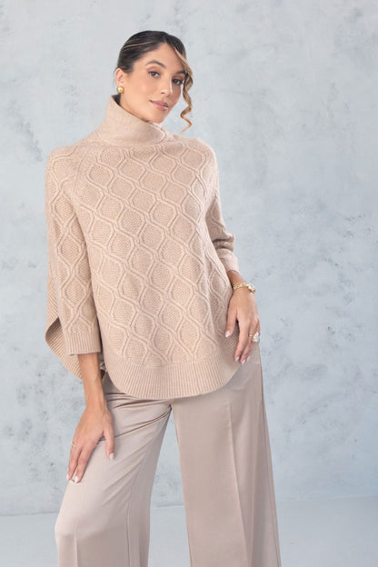 Capa de Malha  Ferrache - Padrão de Colmeia (Bege)