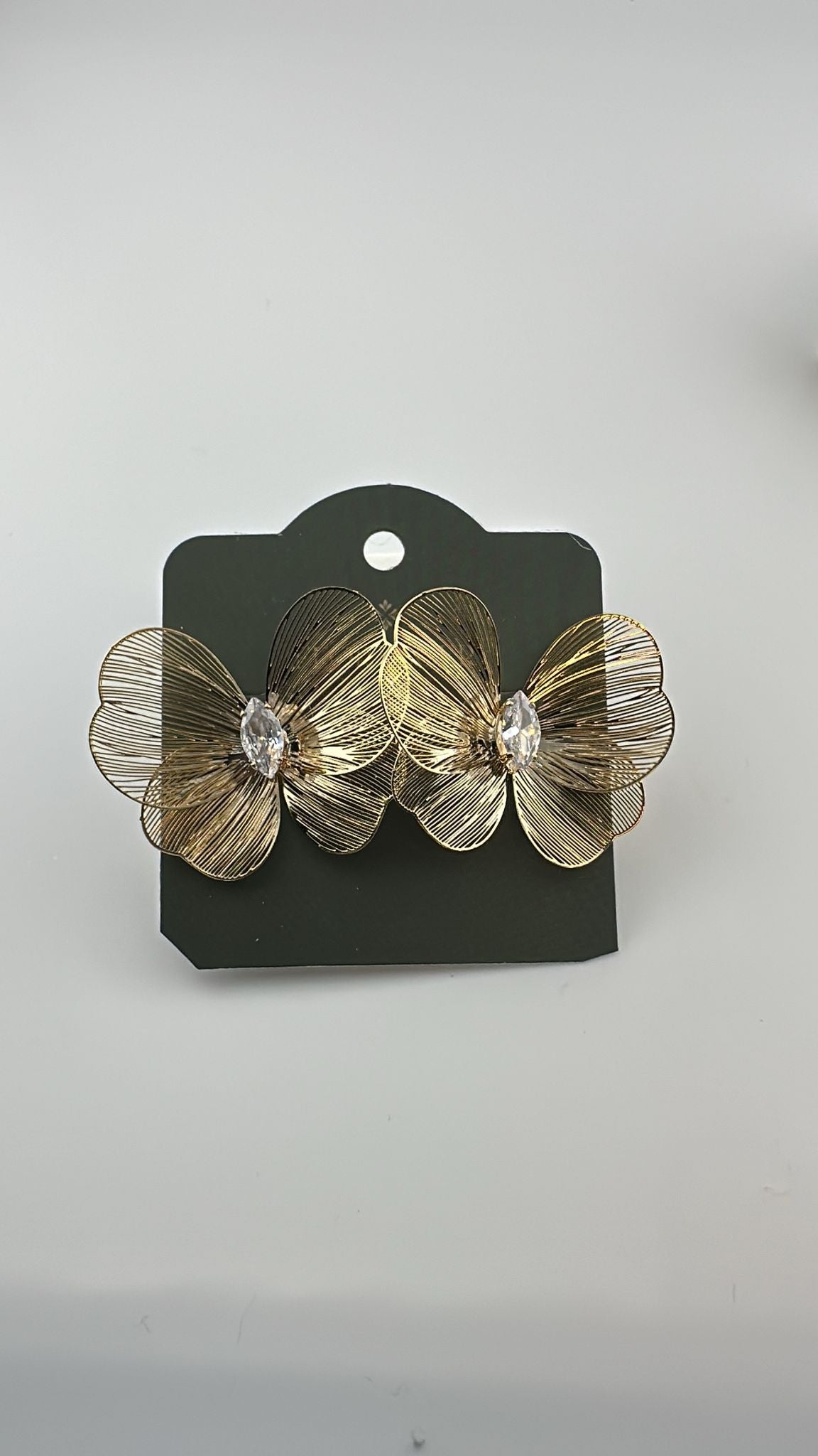 Brinco Semijoia Borboleta Cravejada com Zircônia-Banho de Ouro 18K