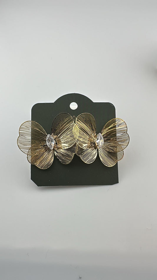 Brinco Semijoia Borboleta Cravejada com Zircônia-Banho de Ouro 18K