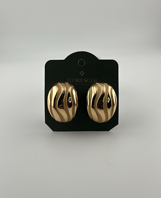 Brinco Semijoia  Esfera Redonda com Banho de Ouro 18K