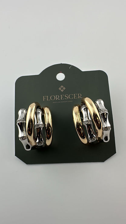 Brinco Semijoia Argola Auréa – Banho de Ouro 18K e Ródio Branco