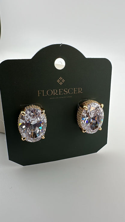 Brinco Semijoia Solitária de Luz – Zircônia Cravejada com Banho de Ouro 18K