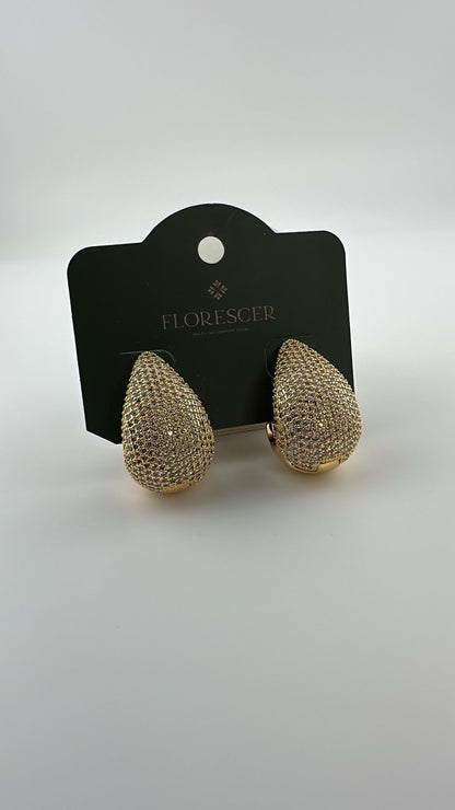 Brinco Semijoia Gota – Pedra de Zircônia, Banho de Ouro 18K e Toque de Elegância